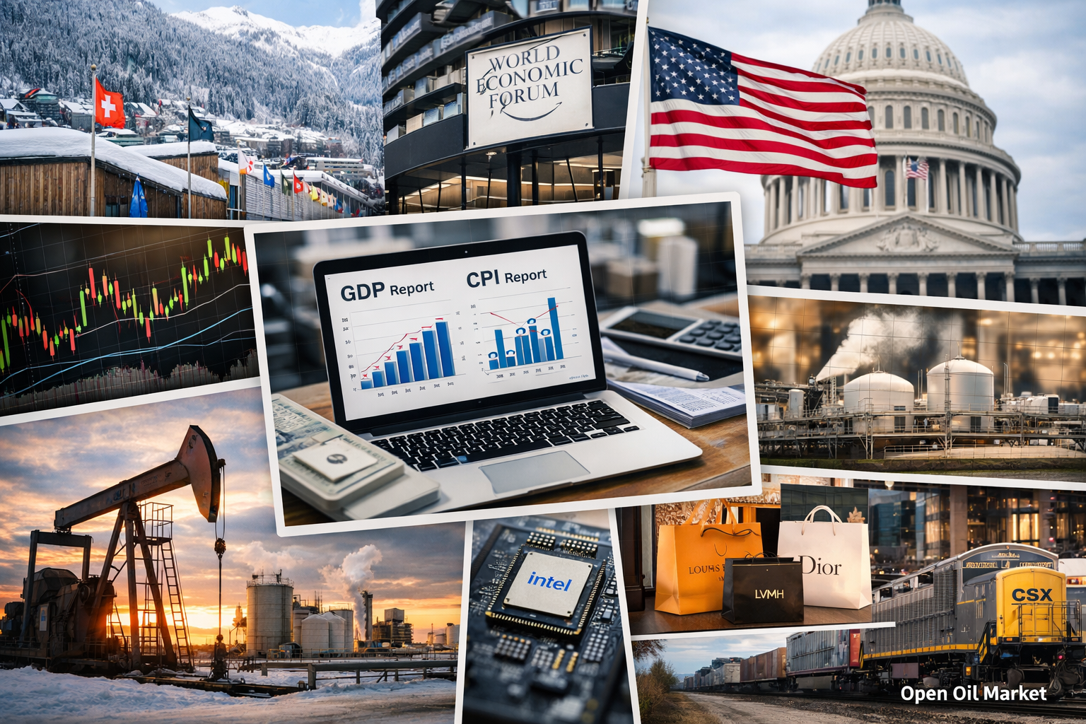 اقتصادی واقعات اور کارپوریٹ رپورٹس - جمعرات، 22 جنوری 2026: عالمی اقتصادی فورم، CPI USA اور USA کی جی ڈی پی