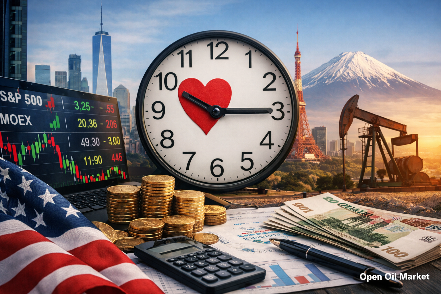 اقتصادی واقعات اور کارپوریٹ رپورٹس — ہفتہ، 14 فروری 2026 عالمی مارکیٹ، S&P 500، Euro Stoxx 50، Nikkei 225، MOEX