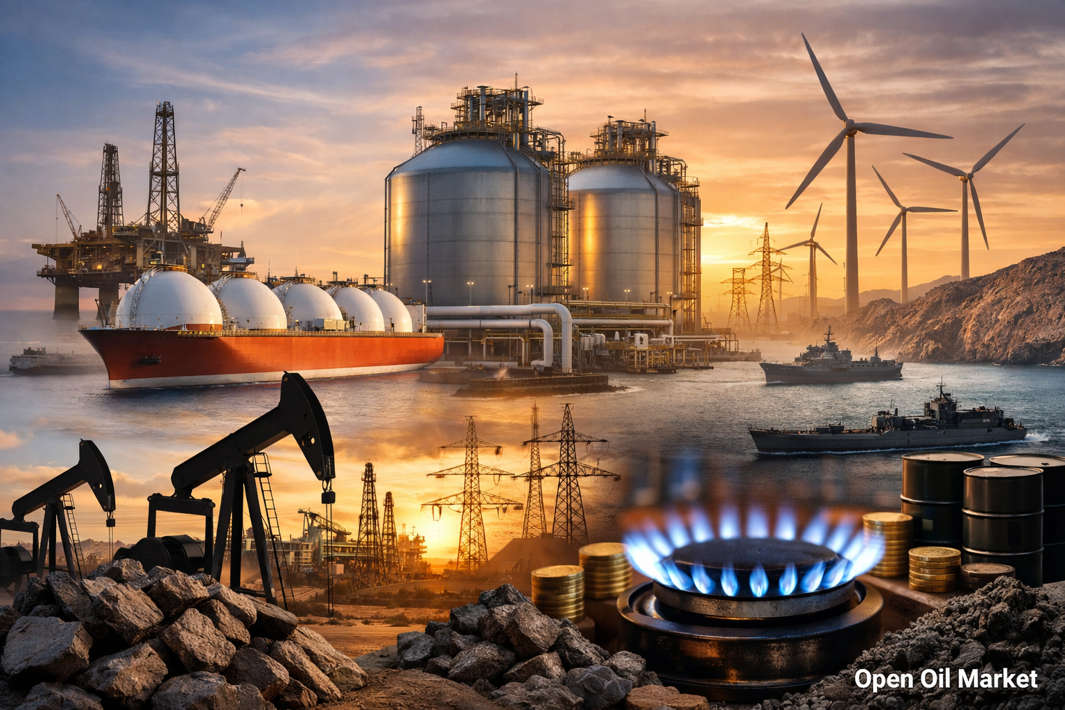 تیل و گیس اور توانائی کی خبریں - جمعرات، 26 فروری 2026: ایران کے گرد تناؤ کا خطرہ، برینٹ/WTI کی حرکیات اور یورپ میں LNG کی ریکارڈ مقدار