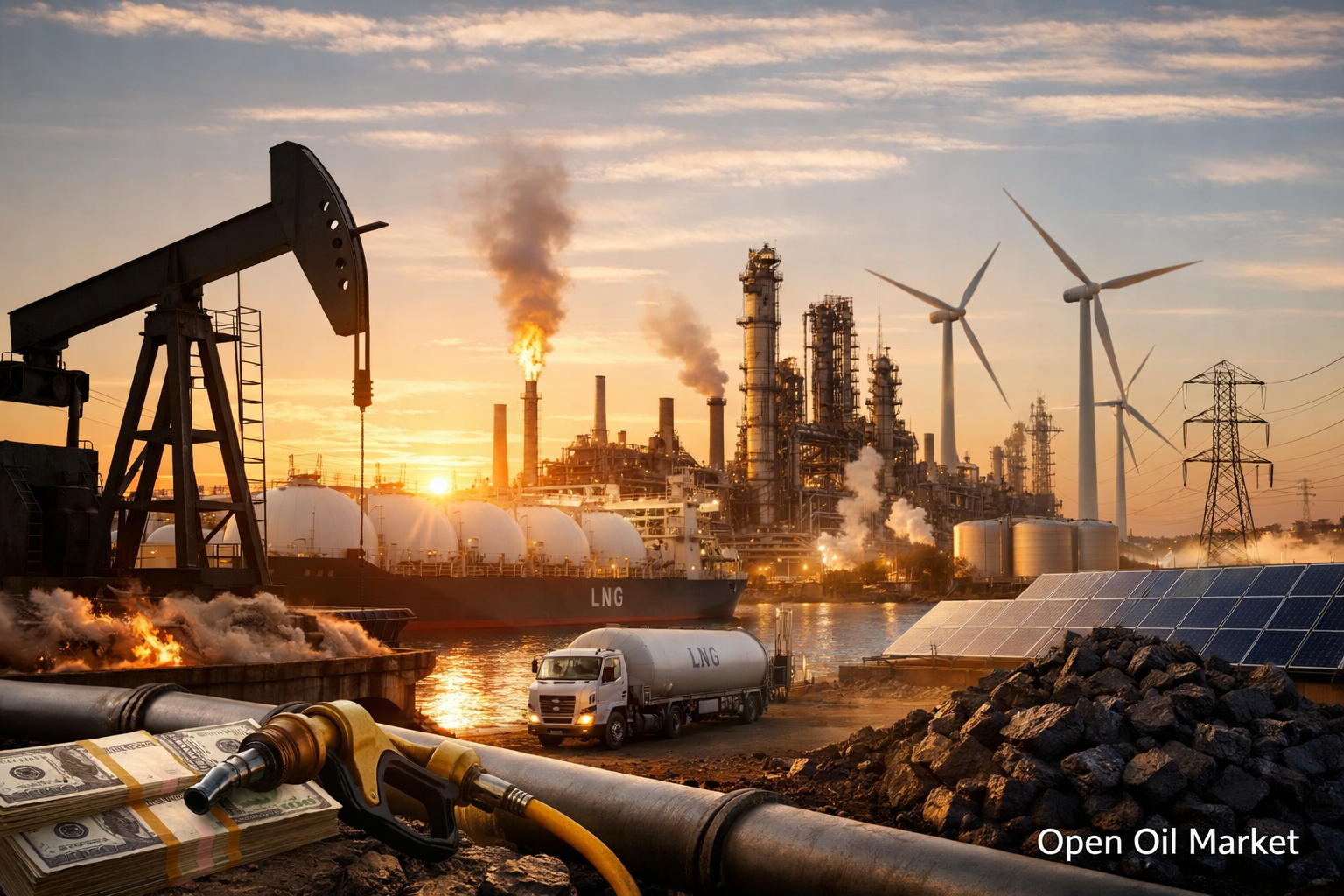 تیل اور گیس کی خبریں — اتوار، 15 مارچ 2026: تیل کی قیمت $100 سے اوپر، گیس کی منڈی پر دباؤ اور عالمی توانائی کا نئے توازن