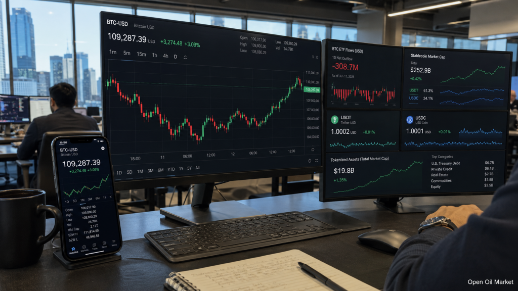 کریپٹوکرنسی کی خبریں 12 جون 2026: Bitcoin دوبارہ کھیل میں، ETF کی نکلنے نے مارکیٹ کو نہیں توڑا، اور اسٹےبل کوائنز سرمایہ کاری کے اصول بدل رہے ہیں