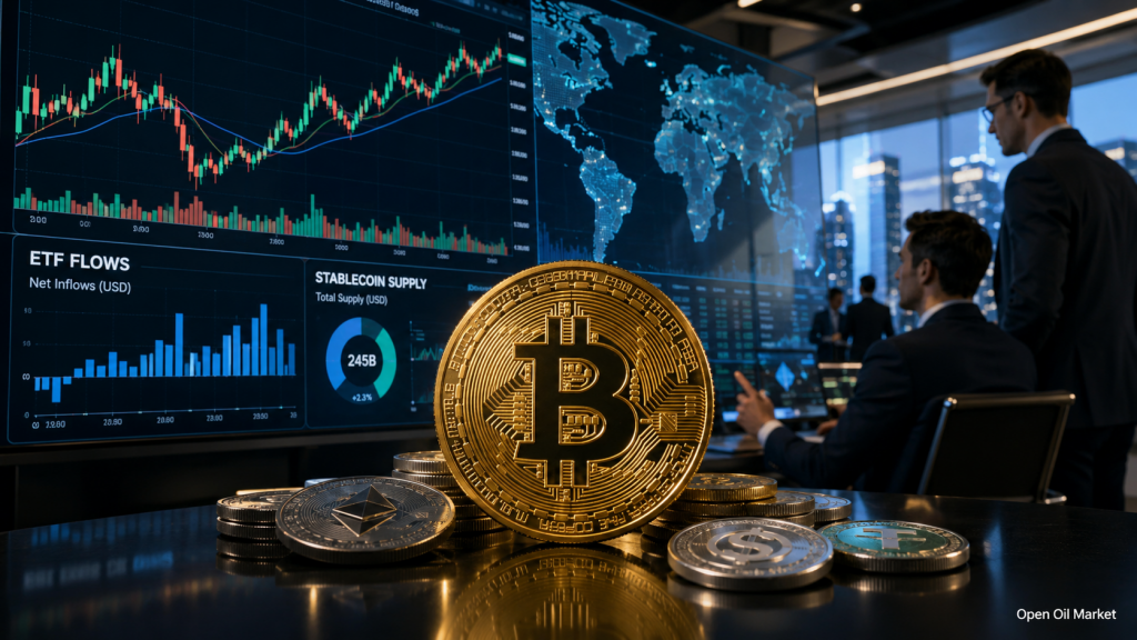 عالمی کرپٹو مارکیٹ 14 جون 2026: Bitcoin، Ethereum، ETF، stablecoins اور ٹاپ 10 ڈیجیٹل اثاثے
