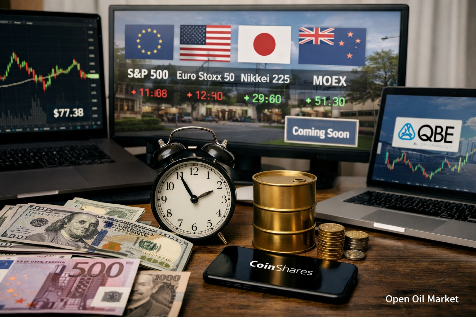 اقتصادی واقعات اور کارپوریٹ رپورٹیں — 21 فروری 2026 عالمی مارکیٹیں، S&P 500، Euro Stoxx 50، Nikkei 225، MOEX