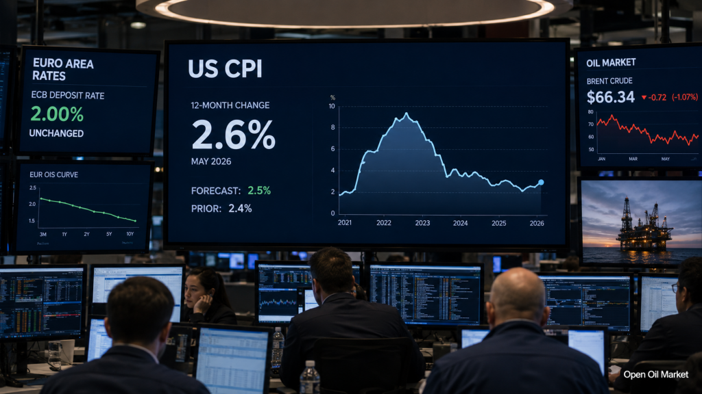 سرمایہ کار کیلنڈر 8–12 جون 2026: امریکی CPI، ECB شرح، تیل، اور Oracle، Adobe، Lennar کی رپورٹیں