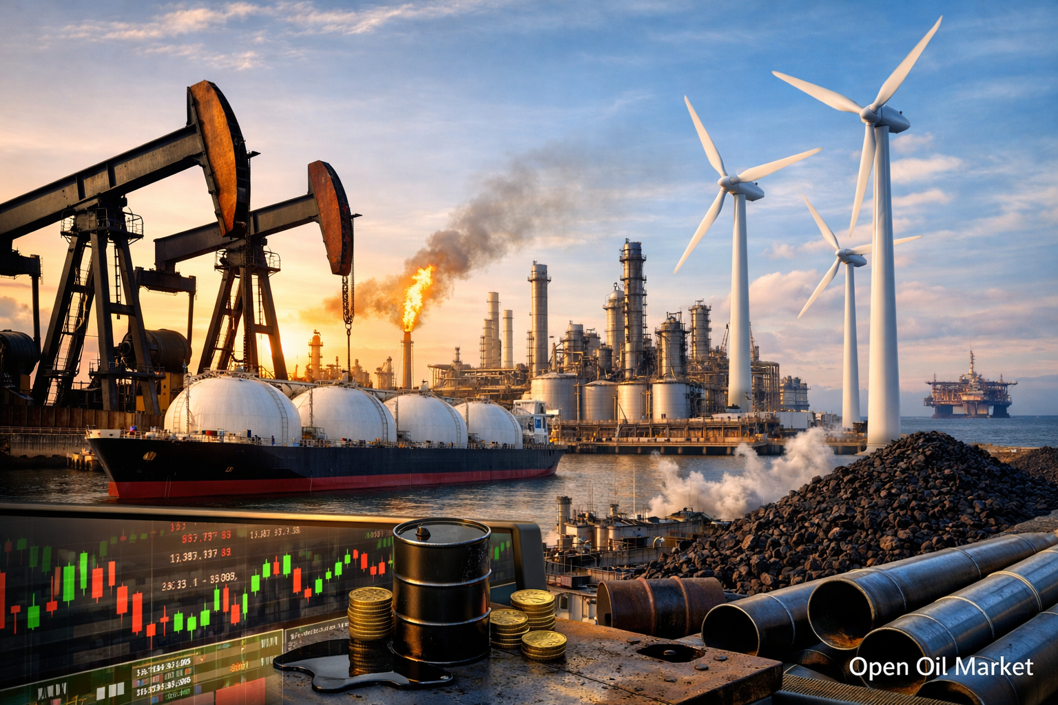 تیل و گیس اور توانائی کی خبریں — اتوار، 15 فروری 2026: برینٹ، گیس اور VIE